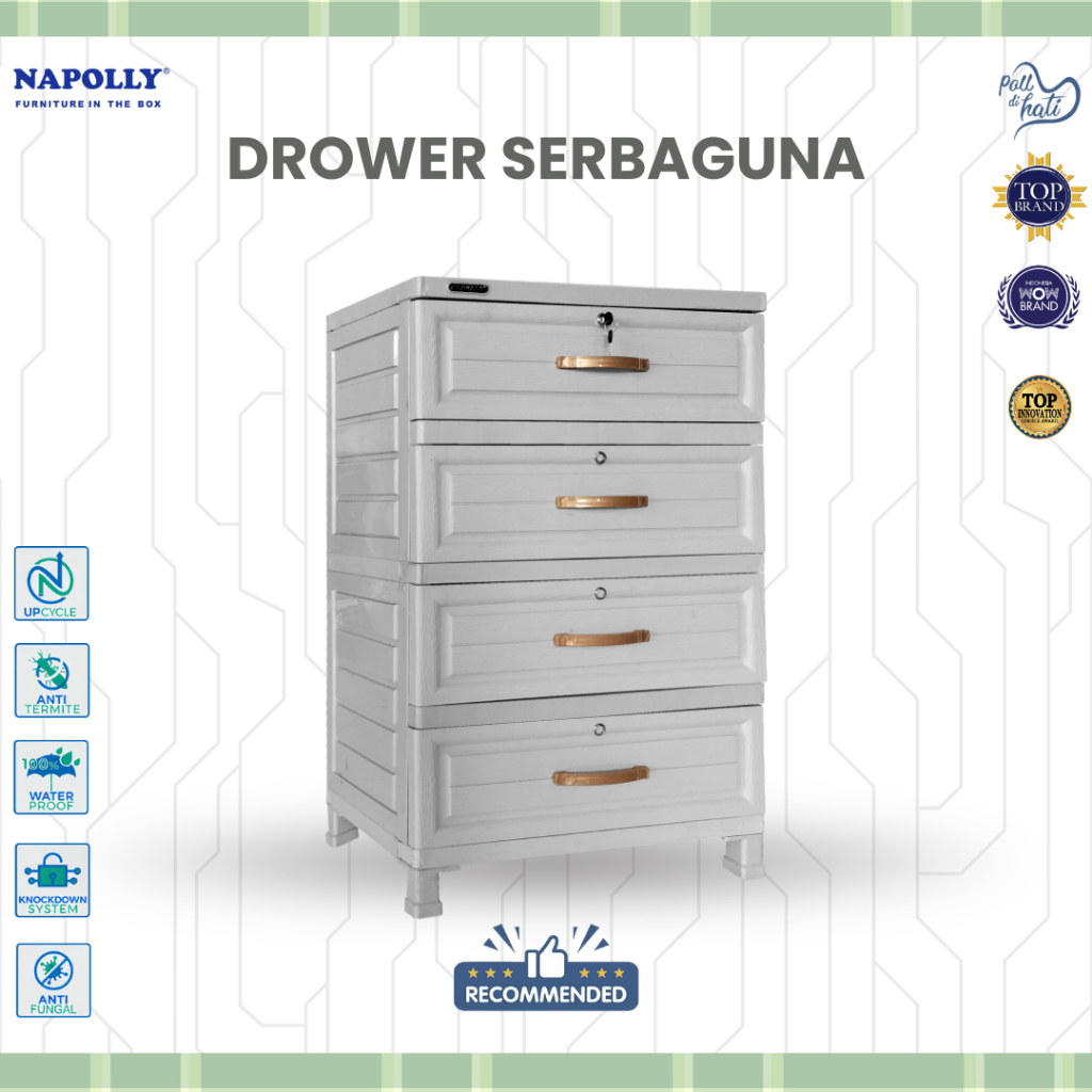 Lemari Laci Plastik / Lemari Plastik / Drawer Plastik / Lemari Bayi / Lemari Pakaian Anak by Napolly