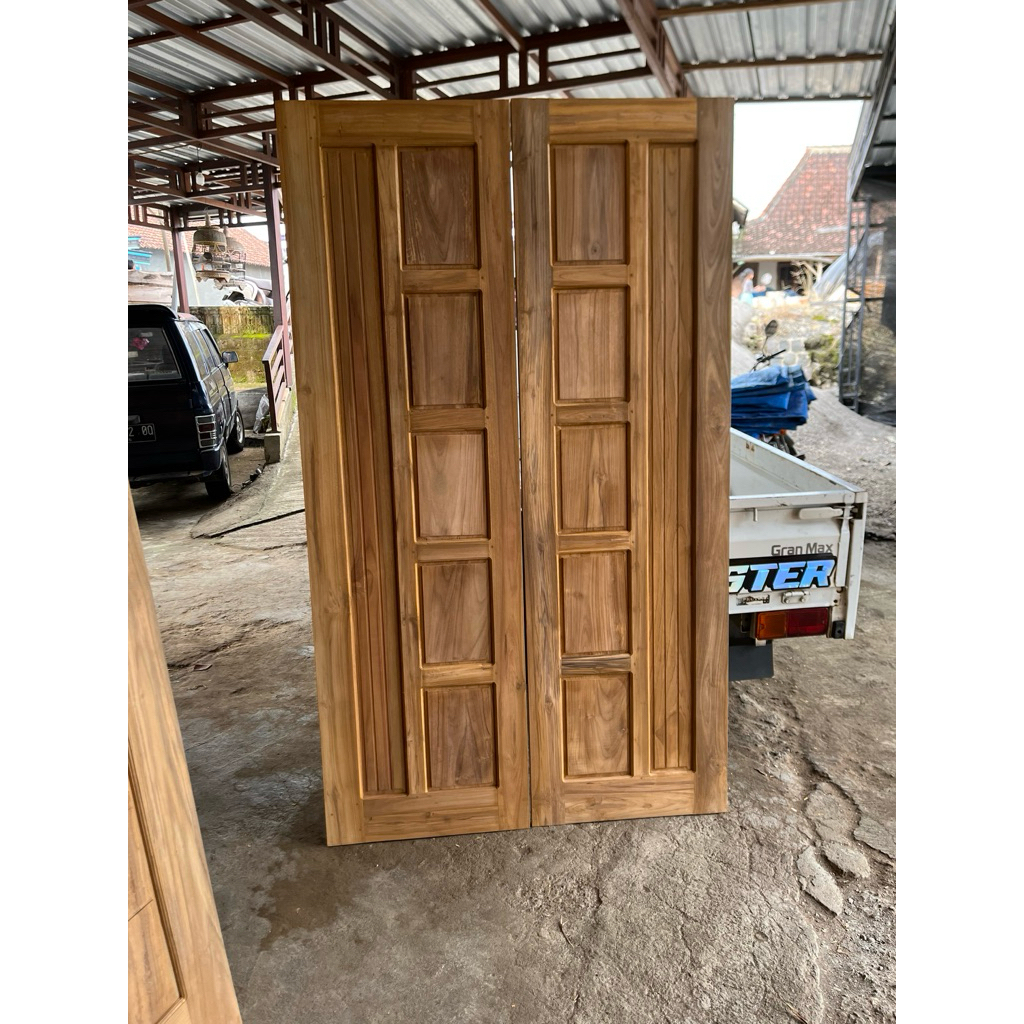 PINTU KUPU TARUNG dan KUSEN KAYU JATI 120cm x 220cm