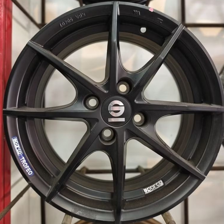 Velg Mobil Ring 15 Sparco Matte Black PCD 4x100 untuk Brio, Jazz, Yaris, Swift