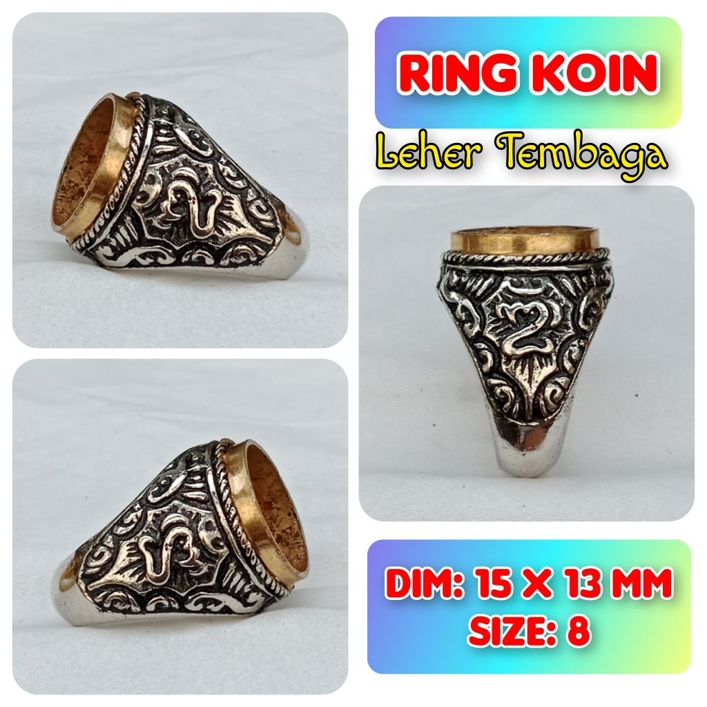 Cincin Emban Batu Akik dan Permata Alpaka Super Leher Tembaga.19
