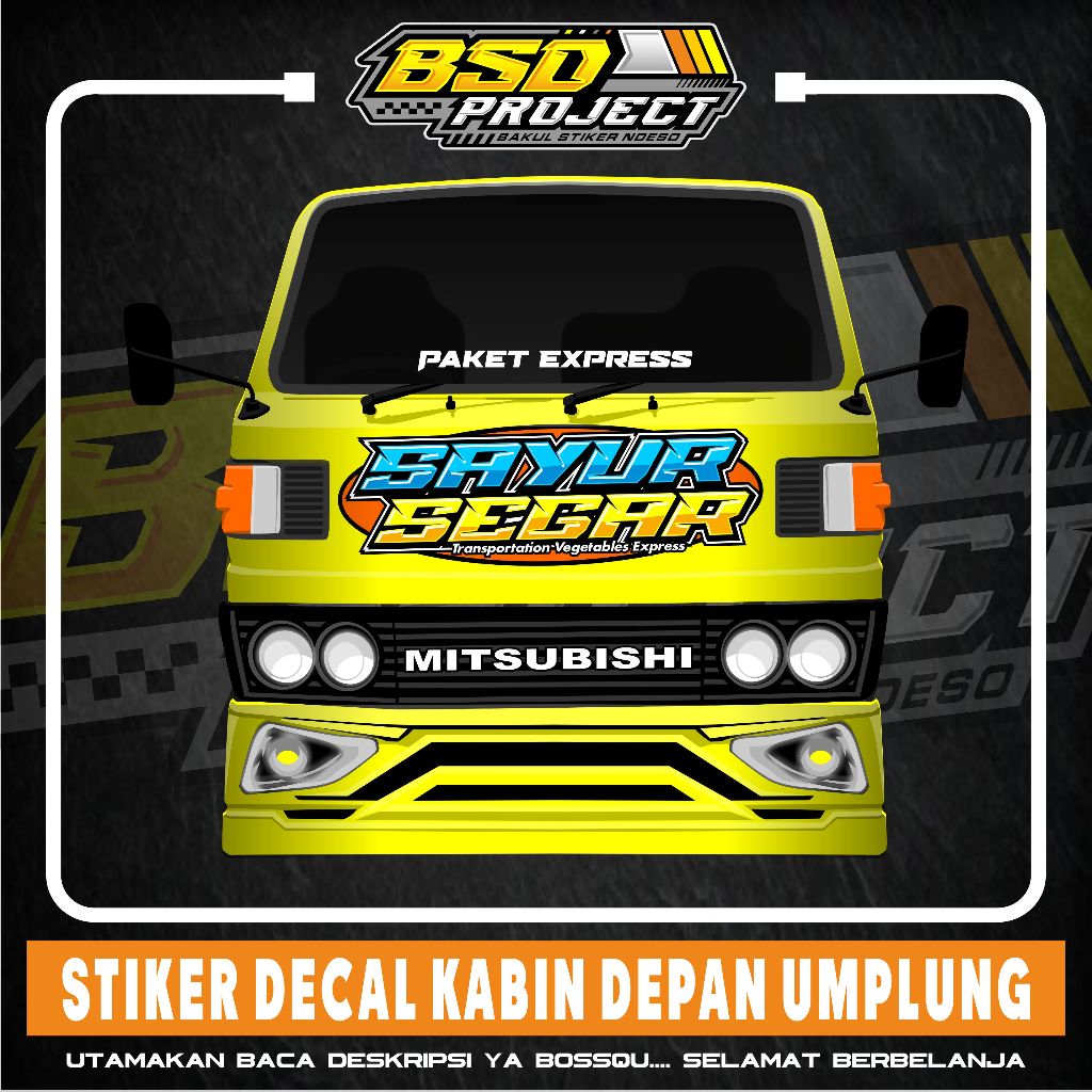 STIKER DECAL KABIN DEPAN TRUK UMPLUNG SAYUR SEGAR STIKER KABIN TRUK BISA CUSTOM