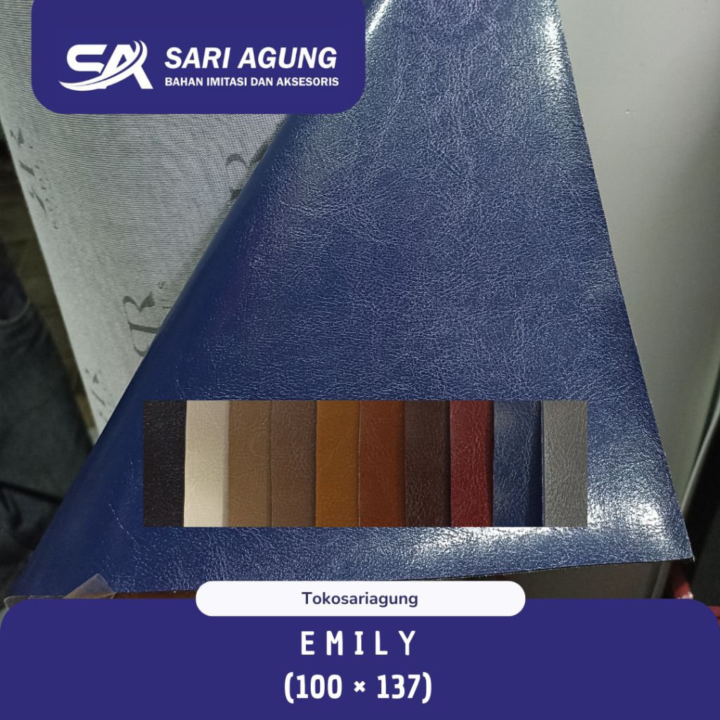 EMILY (METER)  BAHAN KULIT SINTETIS TEBAL GLOSSY UNTUK TAS