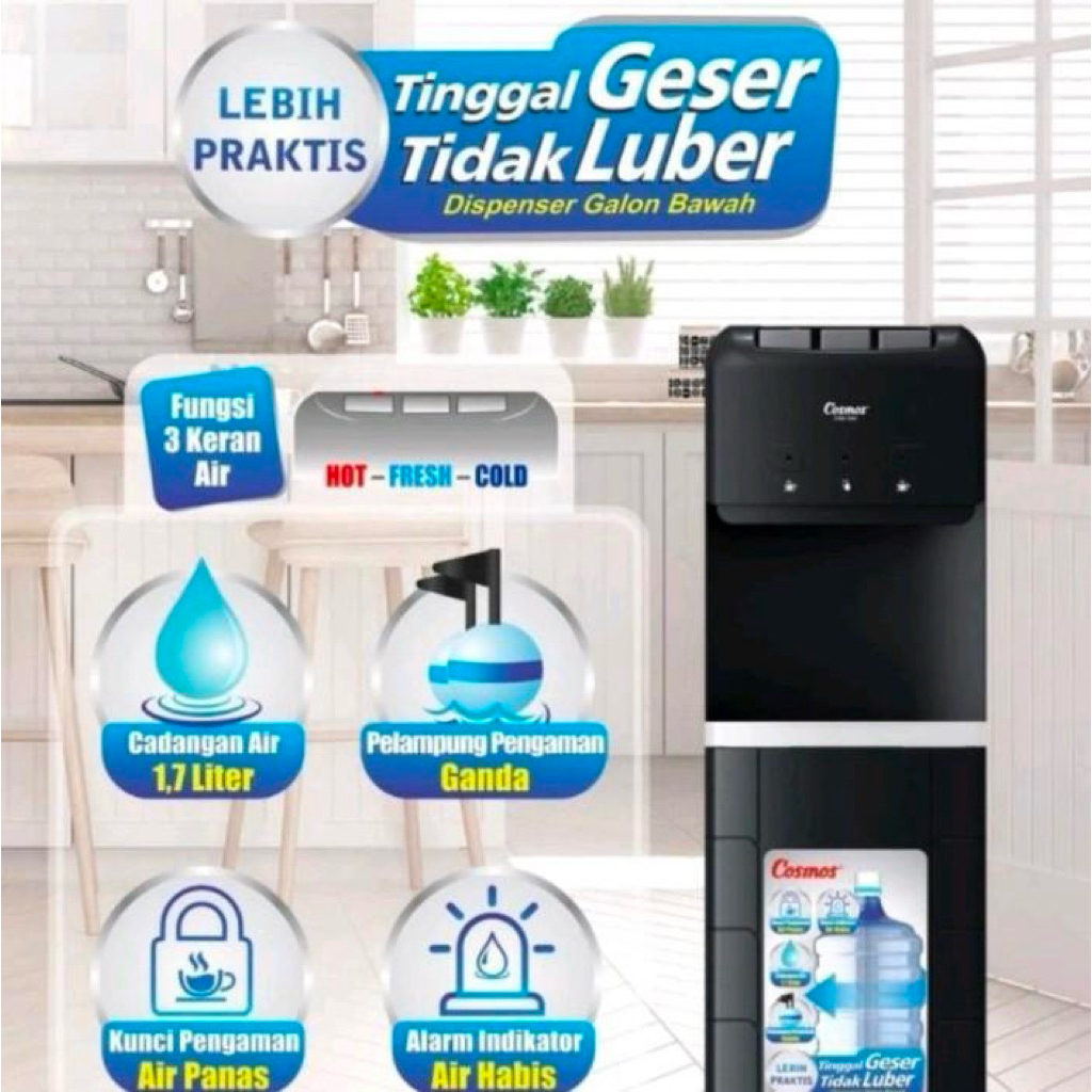 DISPENSER COSMOS CWD 7601 GALON BAWAH - COSMOS DISPENSER HOT COOL GALON BAWAH - DISPENSER MURAH - DI