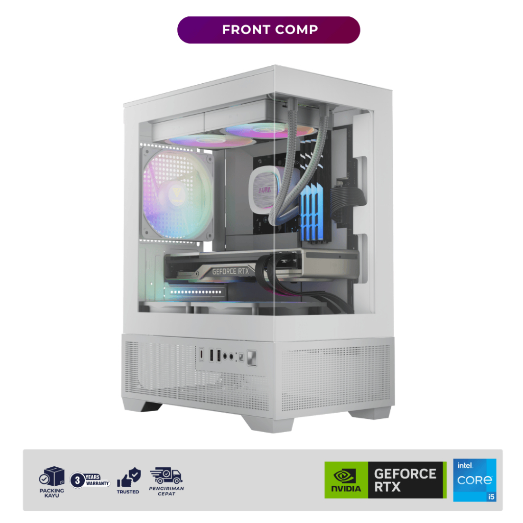 PC Gaming Editing Intel i5 12400f + RTX 3060 12GB | RAM 16GB | Cooler AIO 240 | Siap Gaming AAA