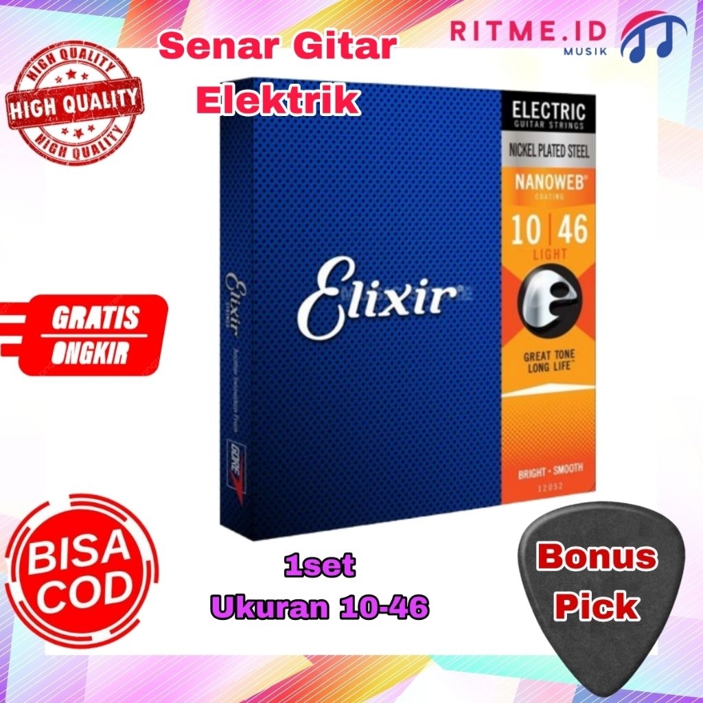 SENAR GITAR ELEKTRIK ELIXIR 10-46 ELIXIR NANOWEB POLYWEB - SENAR GITAR ELEKTRIK UKURAN 10-46