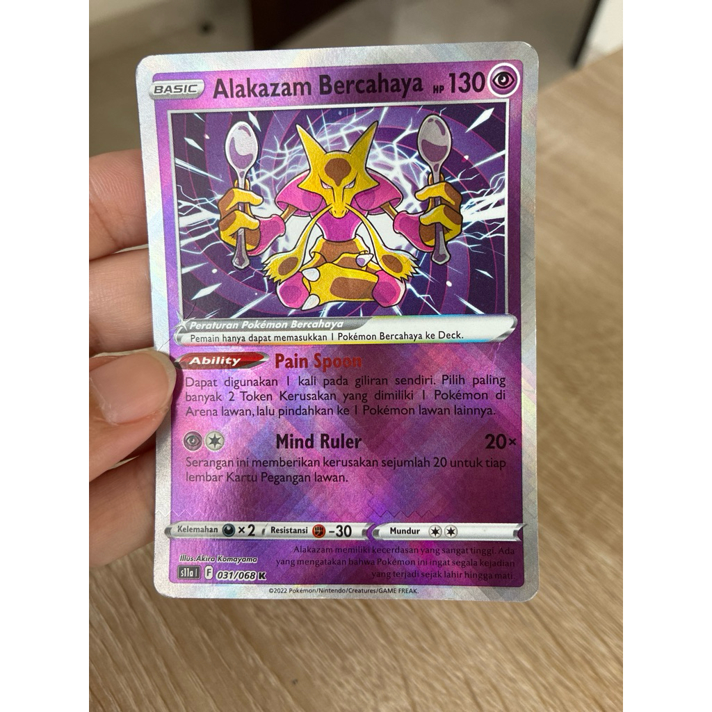 Kartu Pokemon Alakazam Bercahaya 130 Hologram