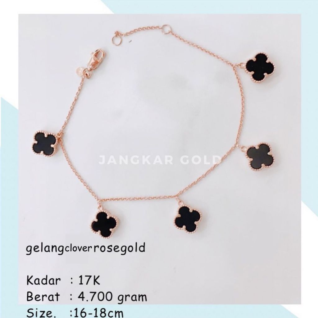GELANG EMAS CLOVER ROSEGOLD 17K 4.700GR