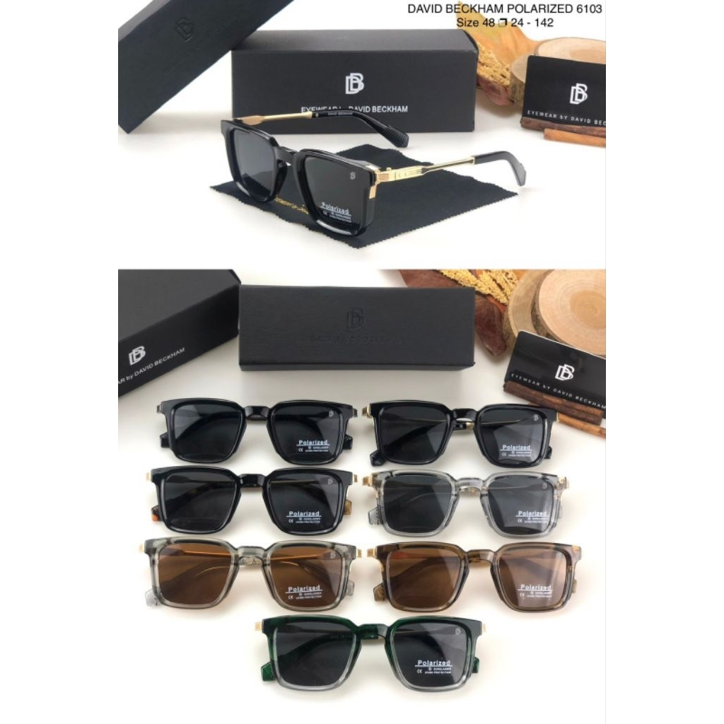 kacamata hitam sunglasses pria wanita David Beckham 6103 lensa polarized