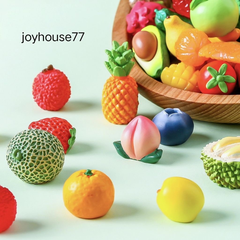 Miniatur Buah-buahan Rumah boneka Dollhouse Resin Replika Craft Mainan Manik Kue hiasan case HP Kado