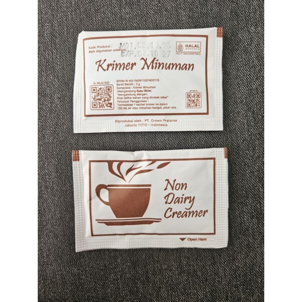 Krimer sachet/ Creamer sachet hotel/ Creamer non dairy cafe resto