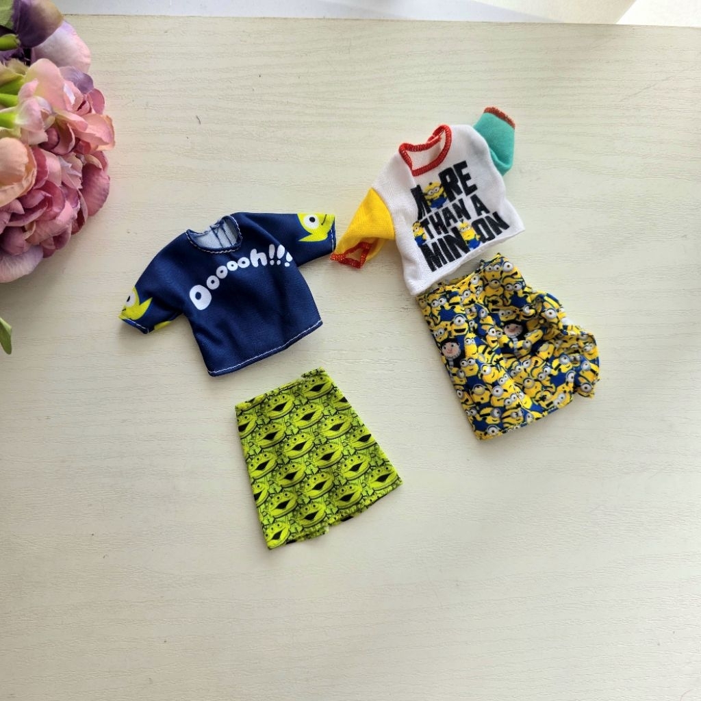 Baju Setelan Barbie karakter / cartoon toy story/ minion one set
