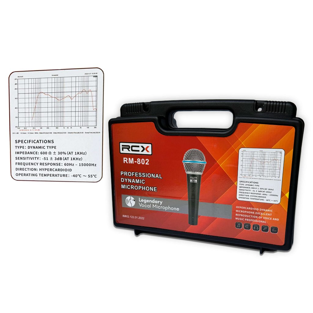 Mic Kabel RCX RM-802 Fullset + Kabel 5 Meter - Professional Dynamic Microphone Body Kokoh RCX Audio