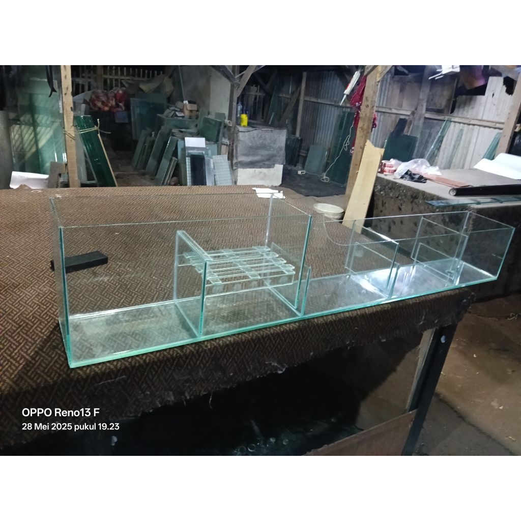 top filter kaca 100cm laci