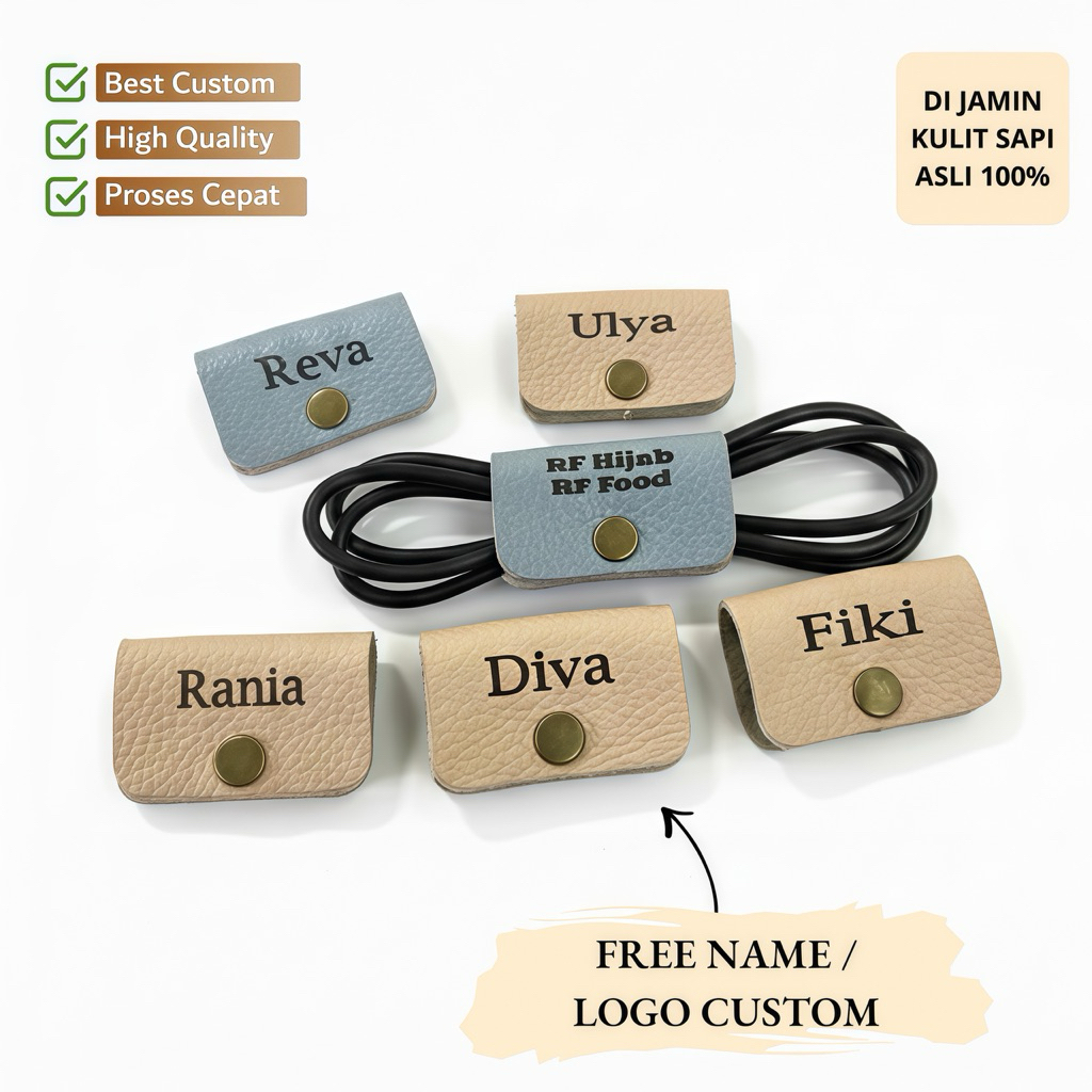 Dande Klip Kabel - KLIP KABEL KULIT ASLI - KABEL HOLDER - KABEL CLIP - KLIP KABEL KULIT ASLI KUALITA