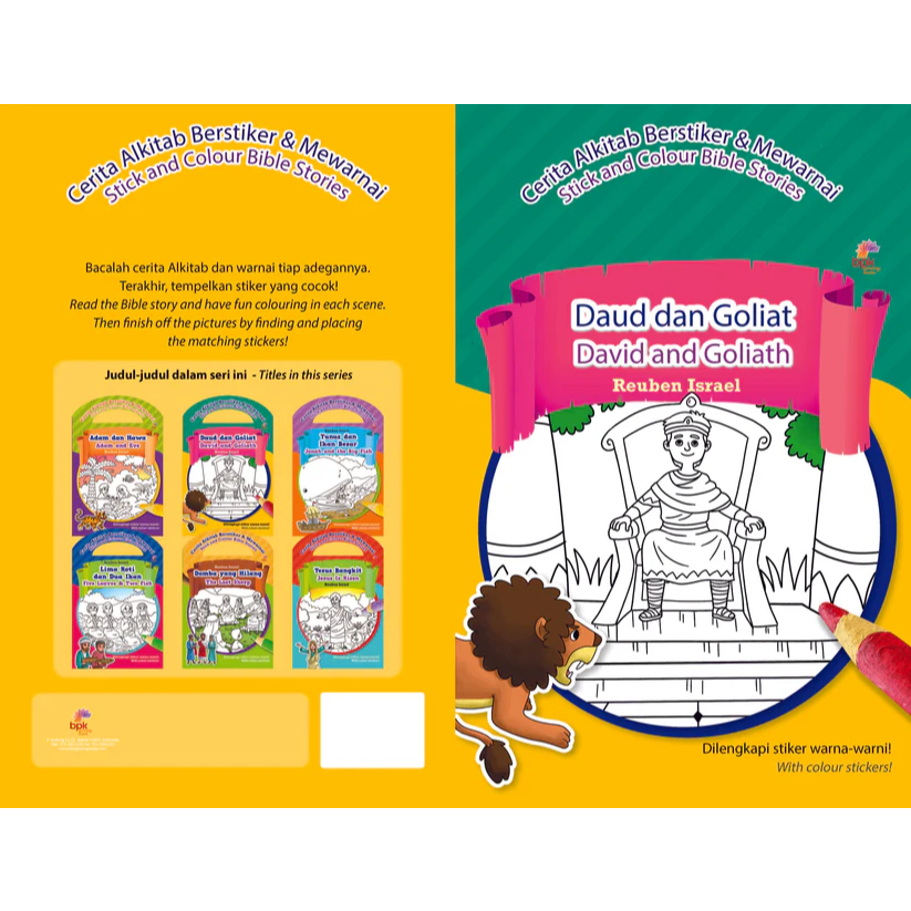 DAUD DAN GOLIATH (Cerita Alkitab Berstiker dan Mewarnai)