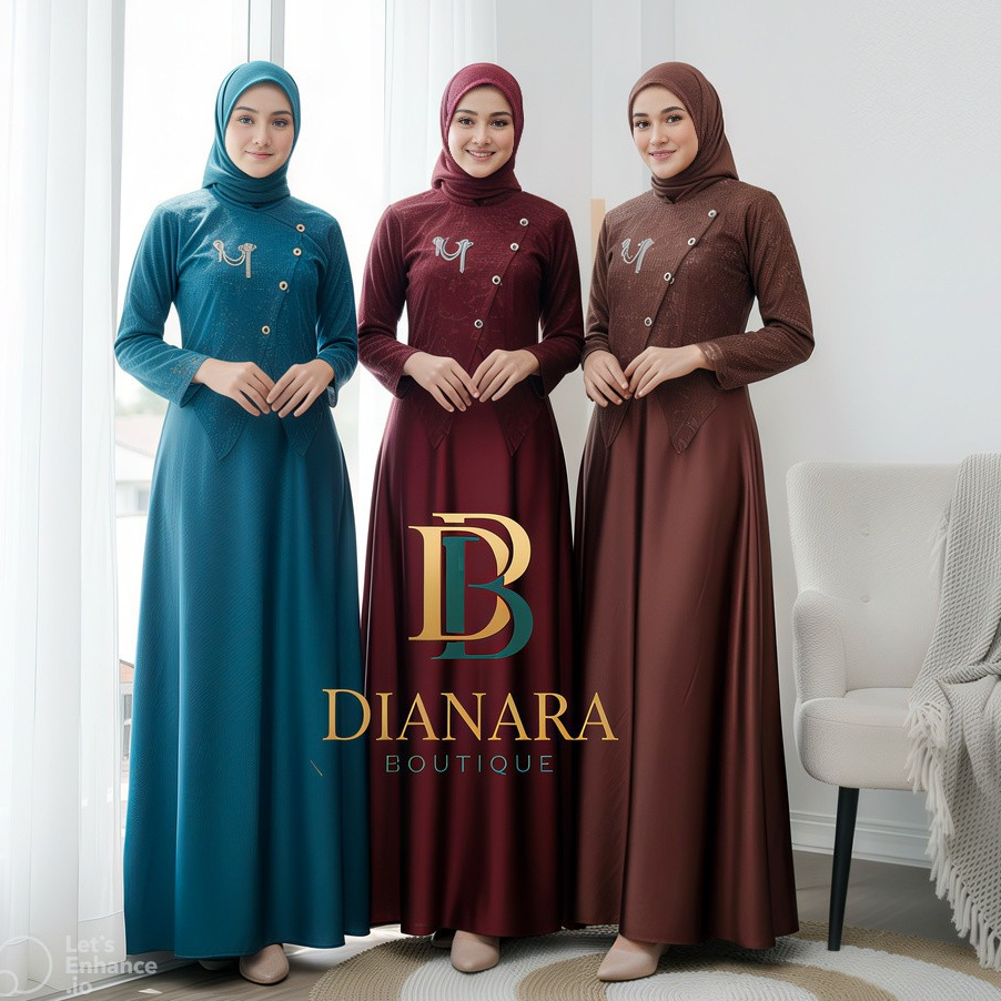 DRESS SAHARA Gamis Brokat Elegan – Gamis Pesta Modern Muslimah | Cocok untuk Lebaran & Kondangan
