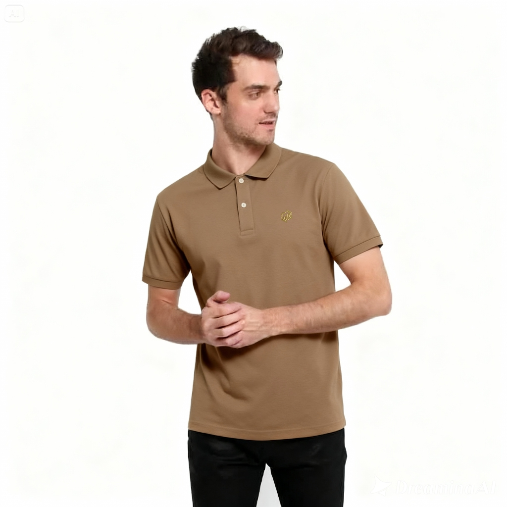 BILLANCIA Polo Shirt Kaos Polo Pria Baju Kerah Lengan Pendek Mocca