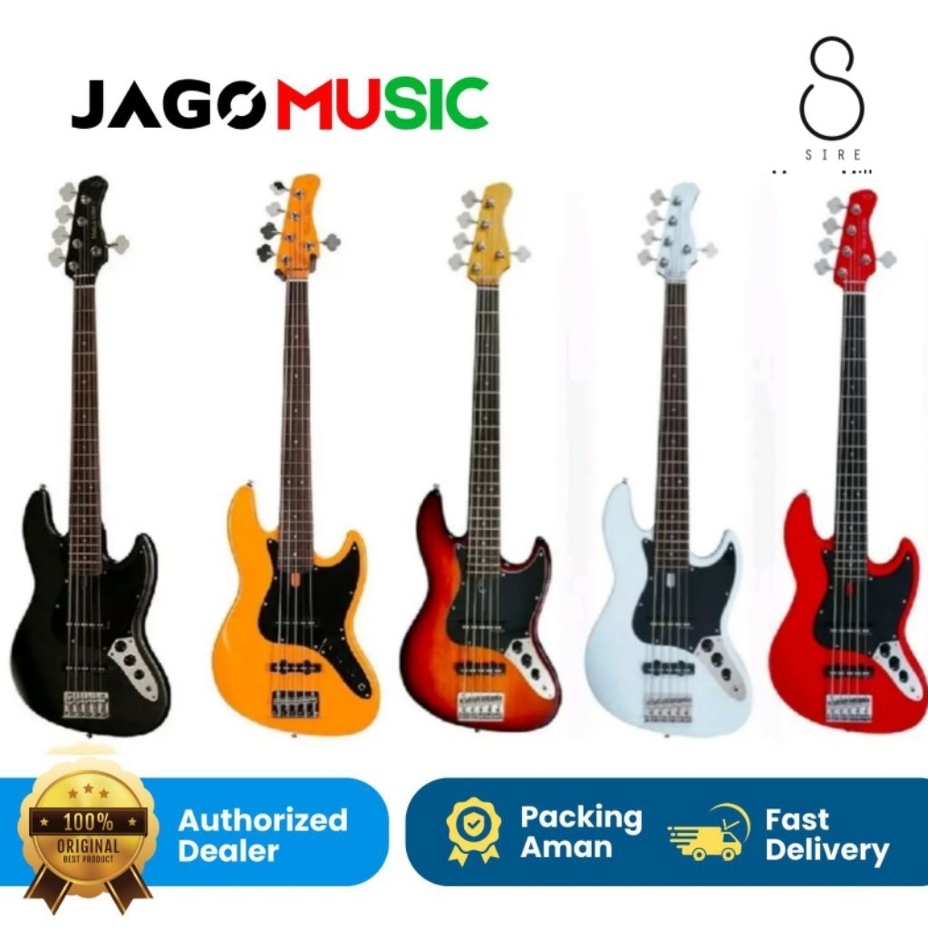 Elektrik Gitar Bass Sire Marcus Miller V3P 5St Passive Bass 5 String Original - BKS-Black