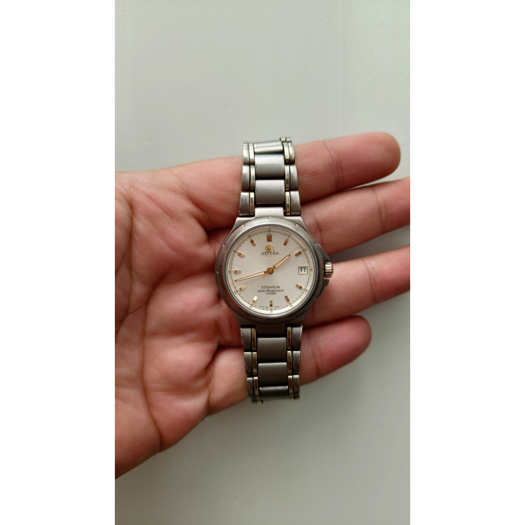 Jam Citizen Attesa Titanium Quartz Date Original