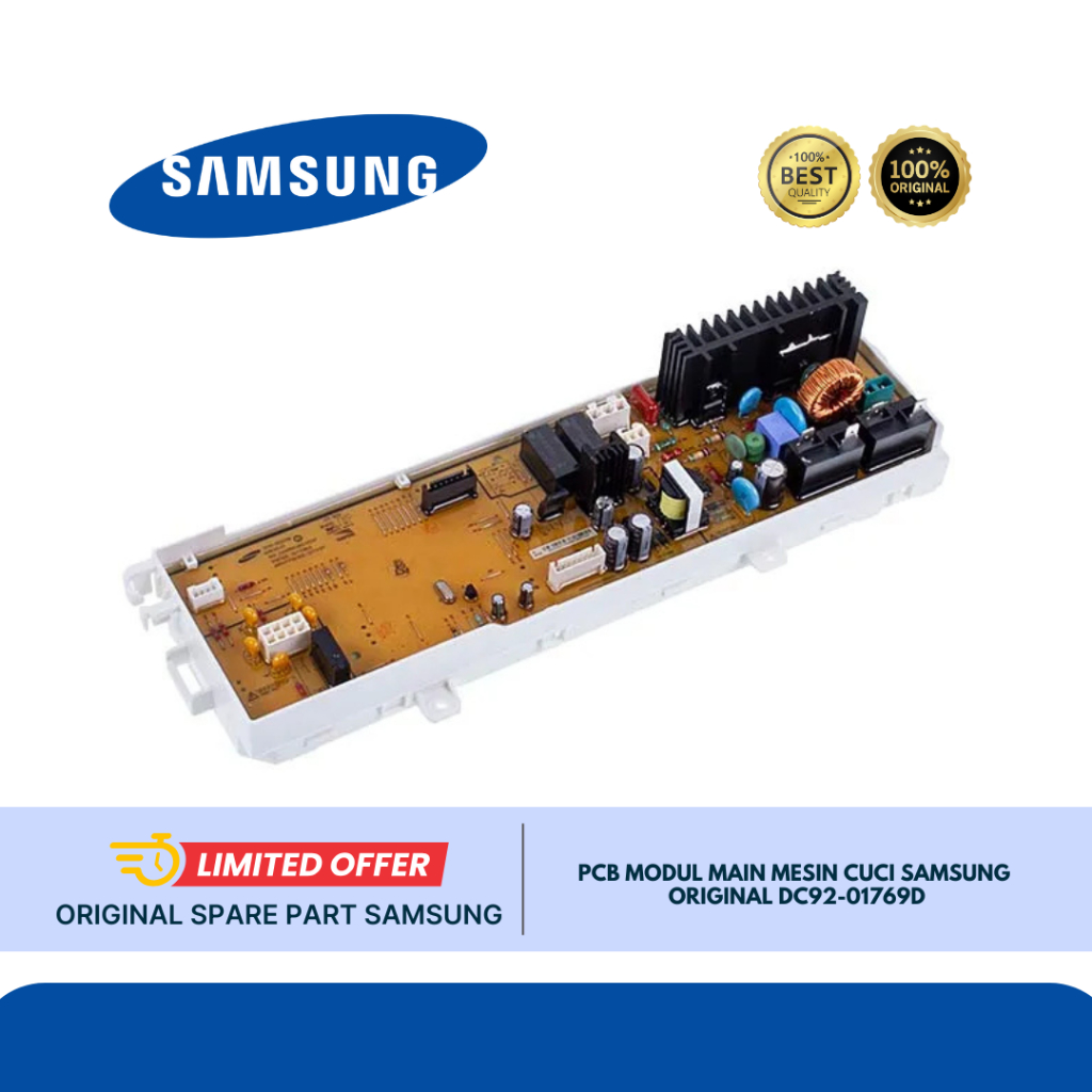 PCB MODUL MAIN MESIN CUCI SAMSUNG WW65J3283LW ORIGINAL DC92-01769D