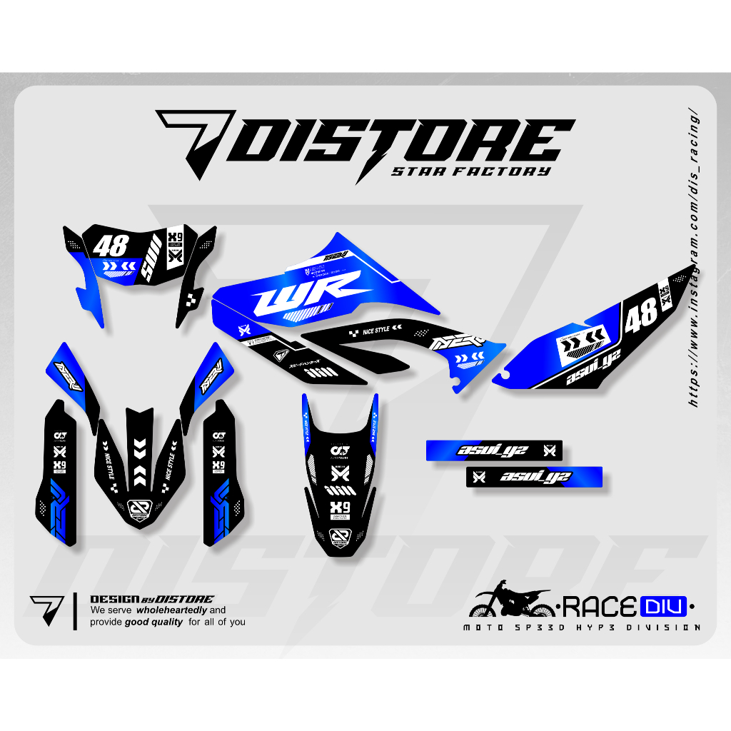 DECAL WR 155 BIRU HITAM PREMIUM