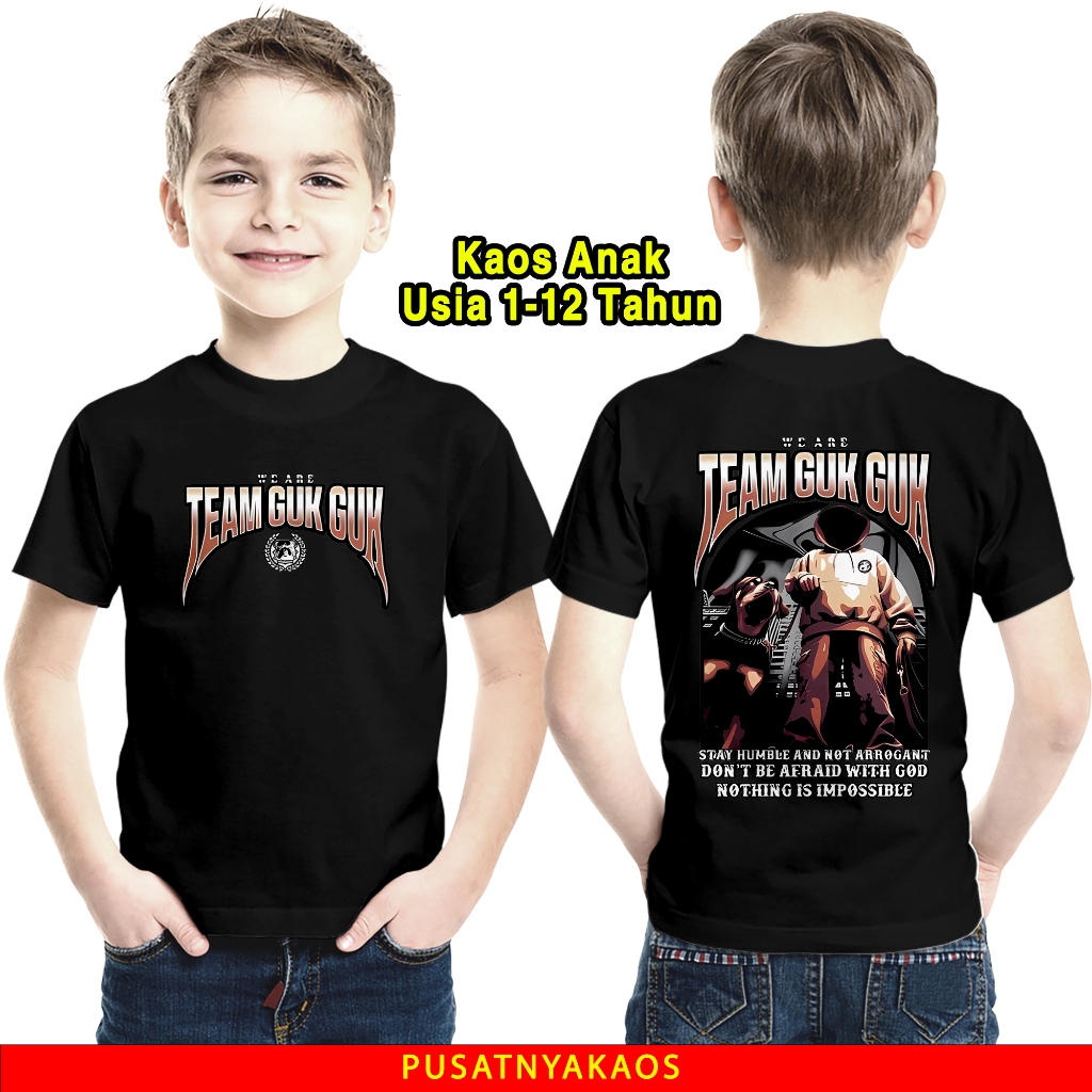 Kaos Anak Motif Team Guk Guk - Kaos Anak Usia 1-12 Tahun -Kaos Tongkrongan Viral Trending  - Baju Di
