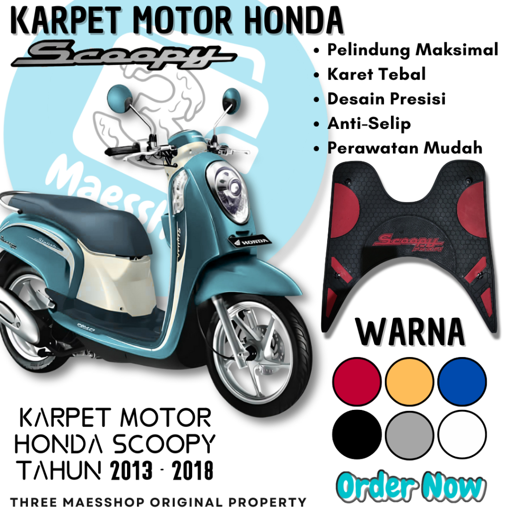 Karpet MURAH Honda Scoopy (2013 - 2018) scoopy old - Karpet Alas Kaki Rubber