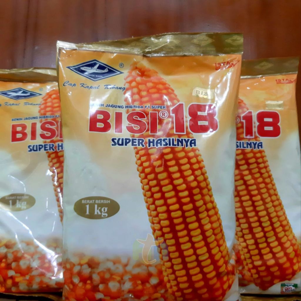 Benih Jagung BISI 18 1 Kg Original – Bibit Jagung Hibrida Unggul Panen Tinggi, Tongkol Besar dan Ser