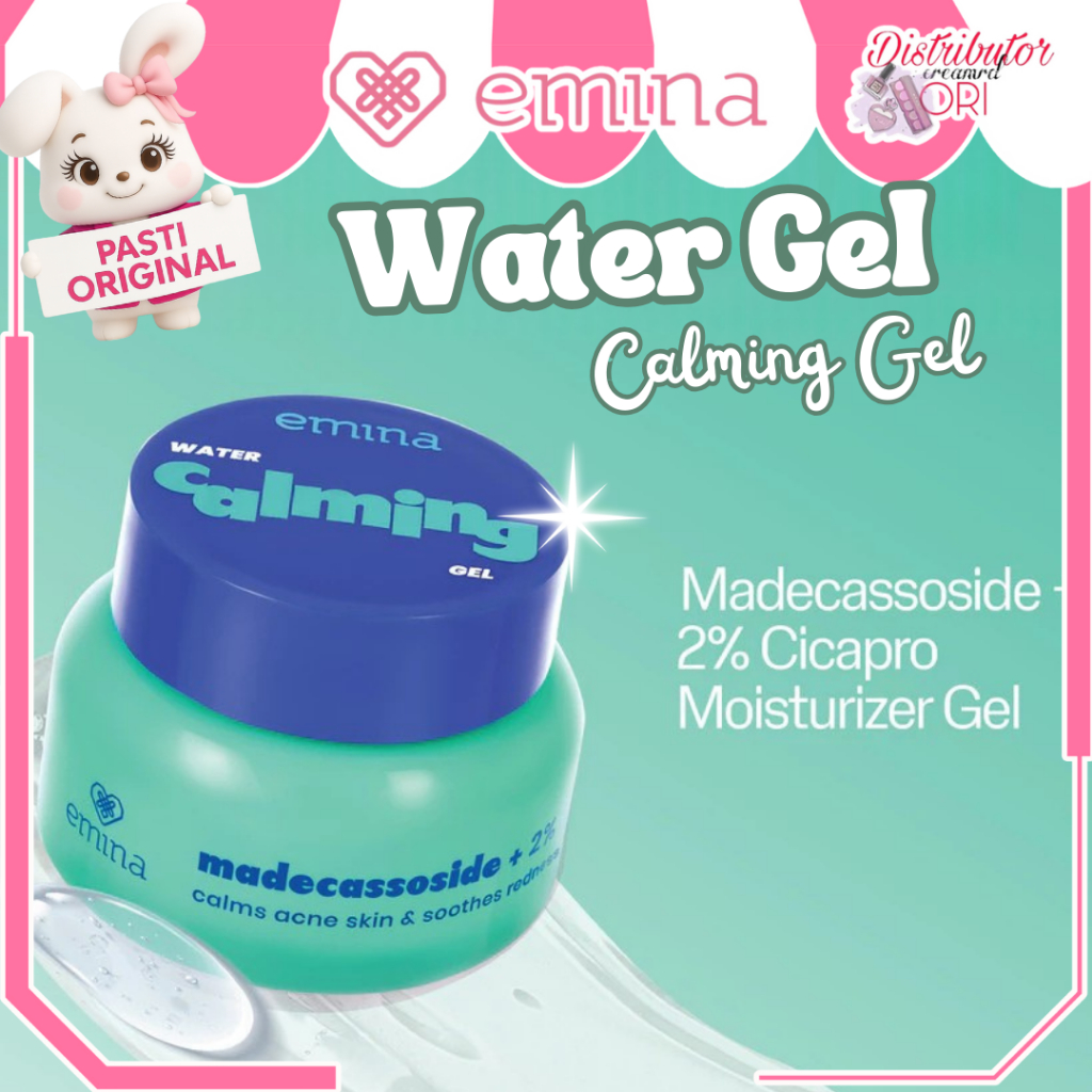 Emina Water Calming Gel Moisturizer 30g -Mengurangi Jerawat  | Distributor Cream Ori