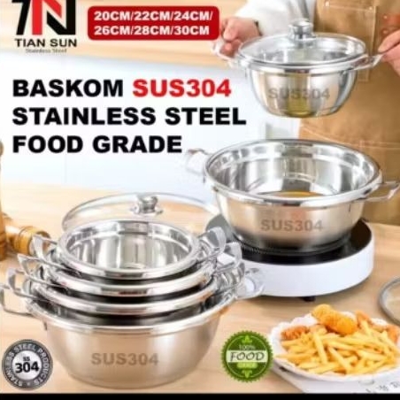 panci stainless steel 304 panci sup ramen tebal