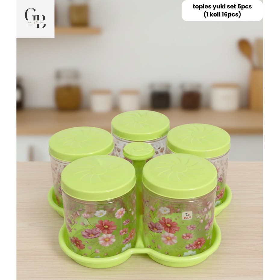 Yuki Toples Set / Toples Kue Kering Lebaran / Toples Set 5 Large / Toples Set 3 Large / NAMPAN LEBAR