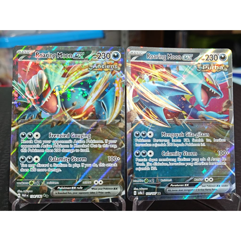 kartu pokemon TCG ori roaring moon ex RR Indonesia English