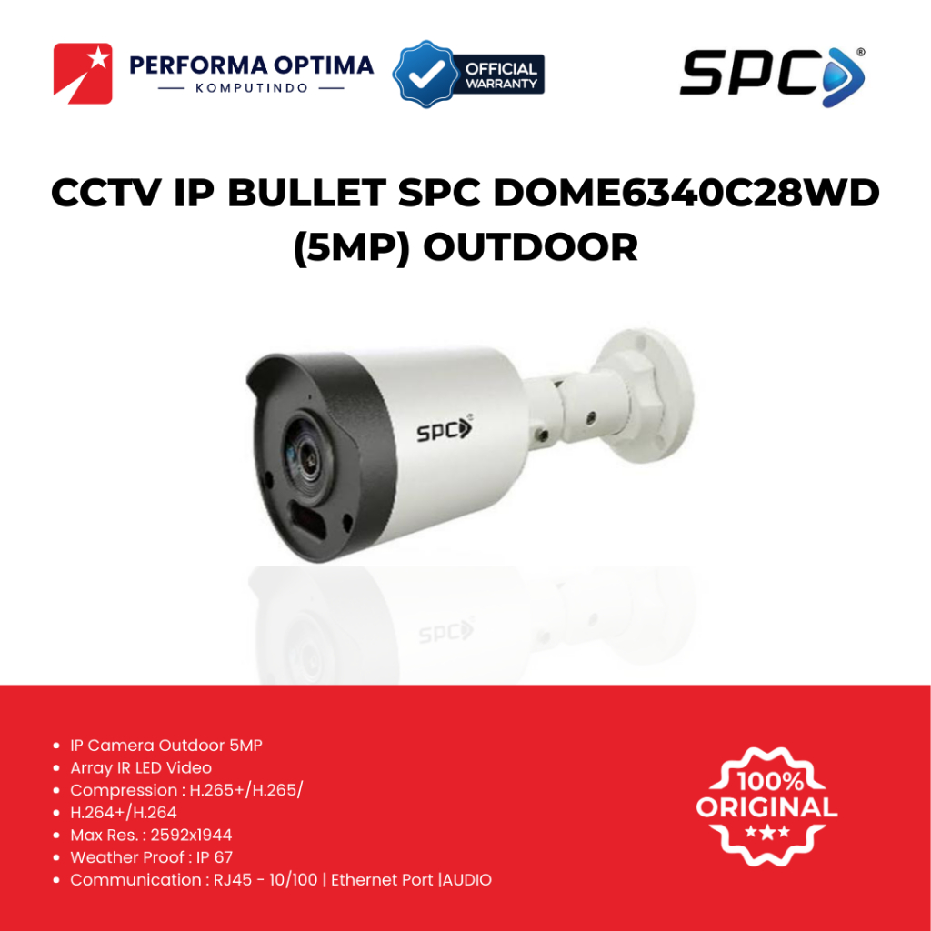 CCTV IP BULLET SPC DOME6340C28WD (5MP) OUTDOOR