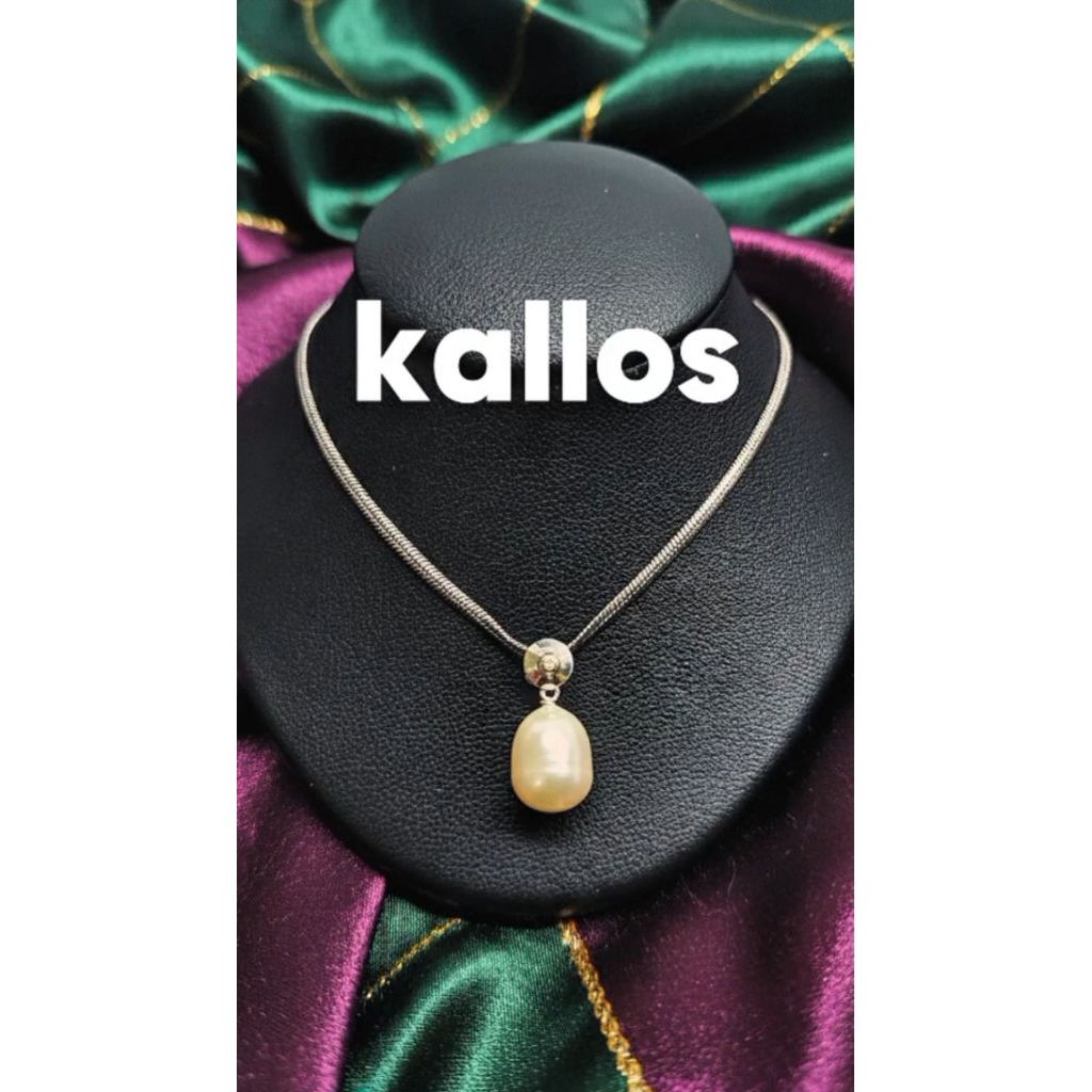 Liontin Mutiara Air Tawar Berlian dan Emas