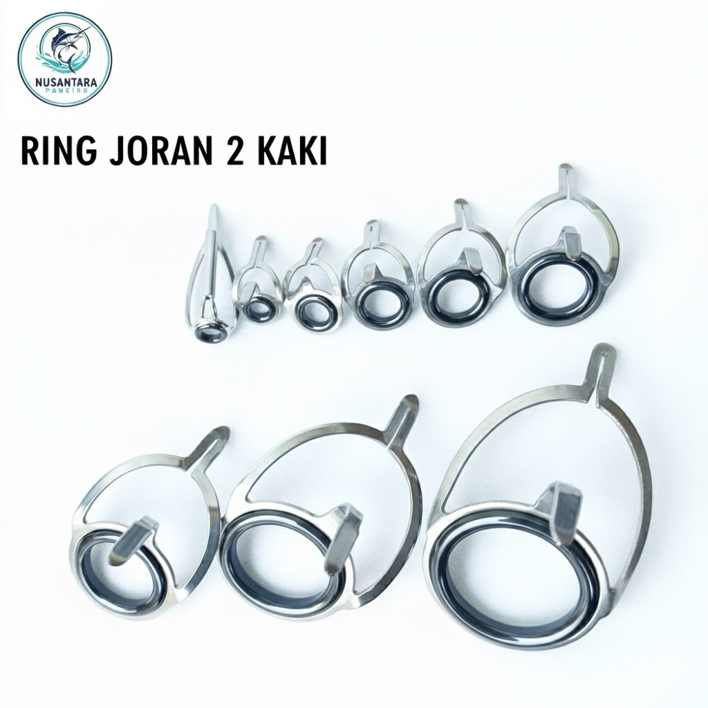 RING SET 2 KAKI BOSEG Stainless Steel Keramik halus untuk joran pancing