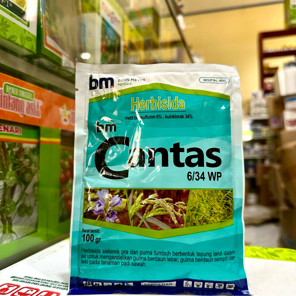 Herbisida BM CANTAS 6/34WP 100 Gram - Herbisida Pra dan Purna Tumbuh Pada Tanaman Padi