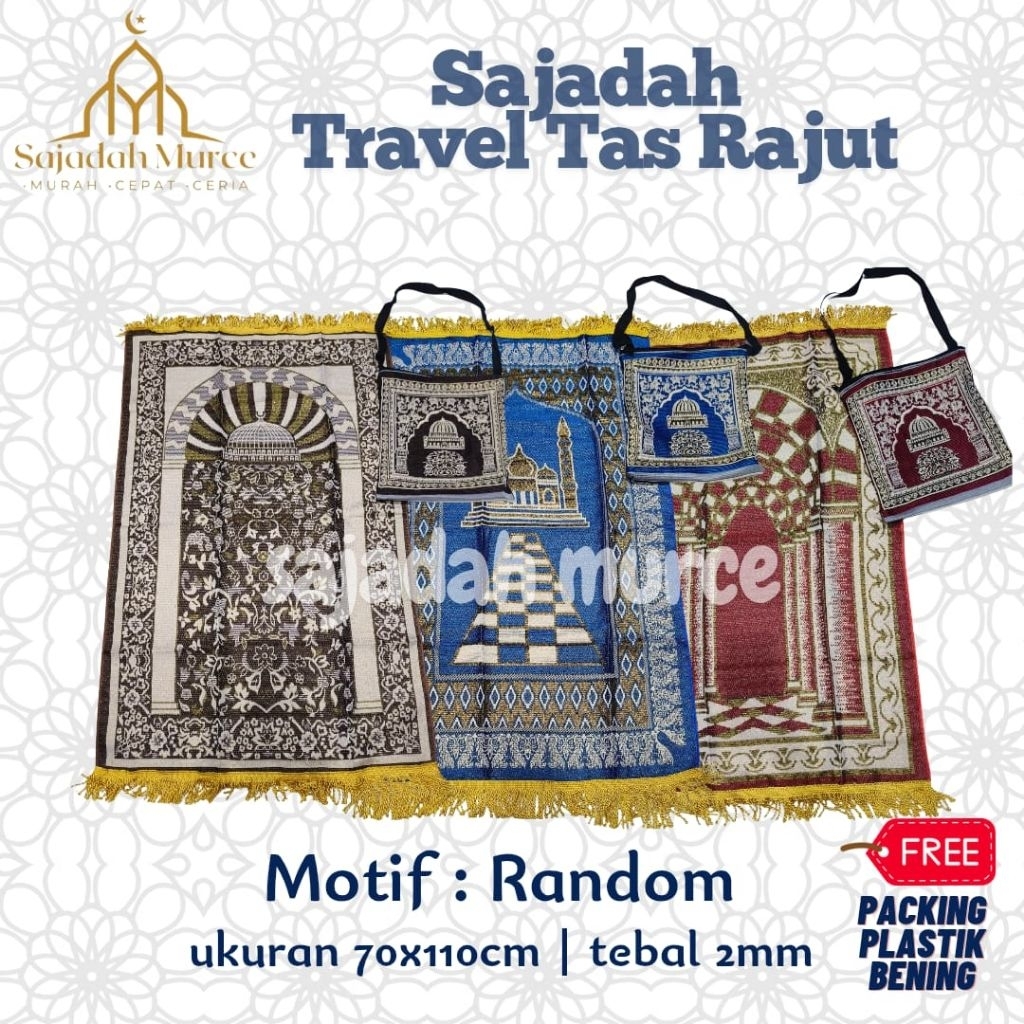 Sajadah Travel Tas Tambang 2in1 TurkinJumbo 70 x 110 cm