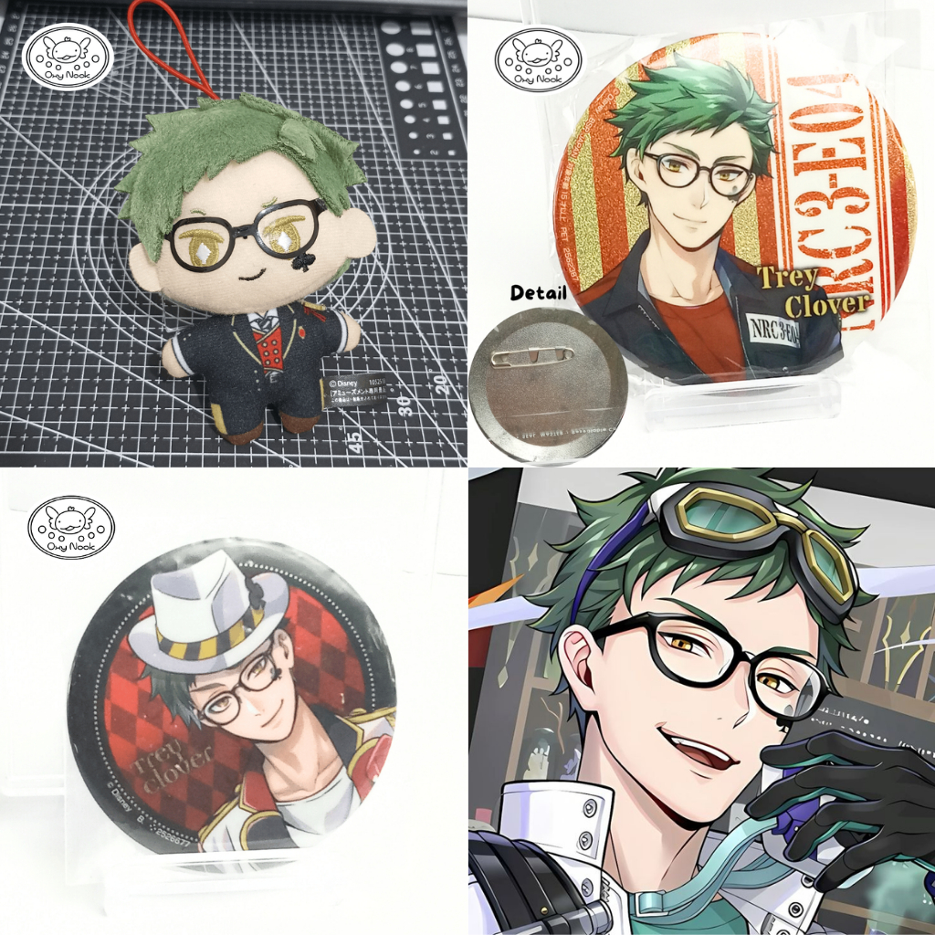 Twisted Wonderland Official Merch Metal Card & Can Badge Trey Clover