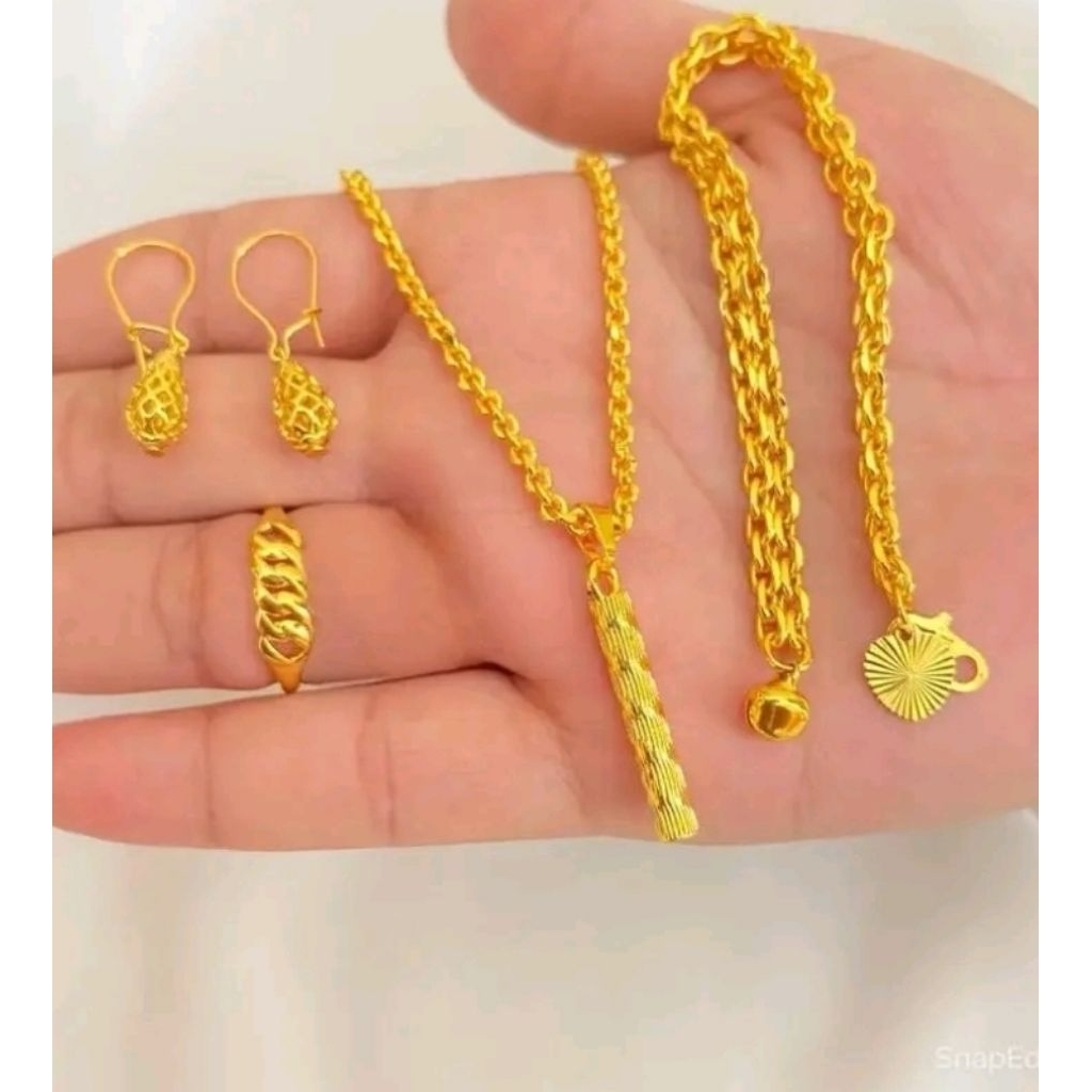 Set Perhiasan wanita dewasa titanium asli anti karat luntur