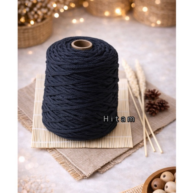 Tali katun HITAM 4mm 1kg