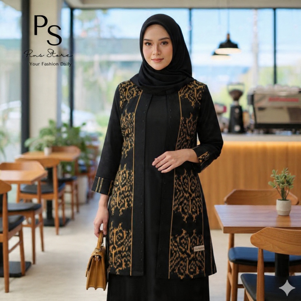 Baju Tunik Tenun Batik Troso NTT Atasan Kerja Wanita Tunik Acara Resmi Kodangan Batik Modern