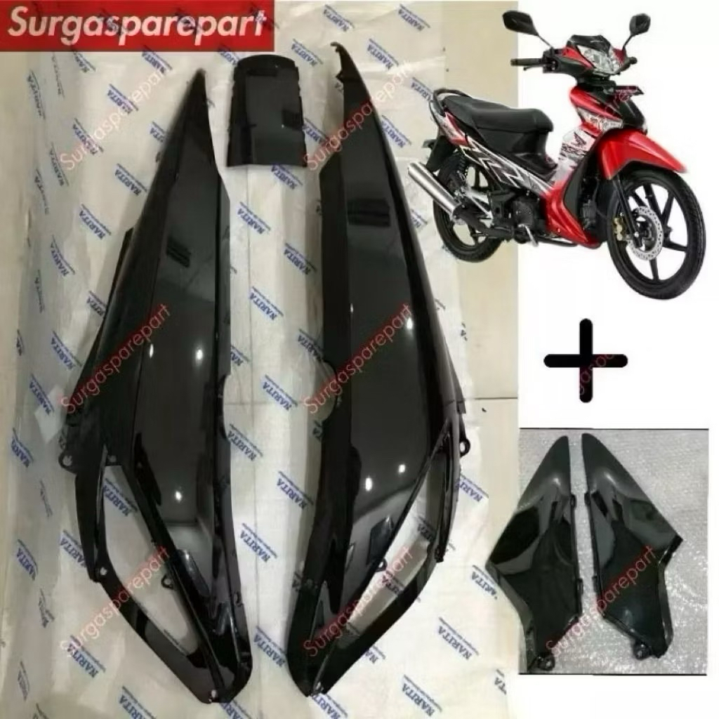 COVER BODY SUPRA X 125 SET STRIPING / POLOS KWALITAS TEBAL