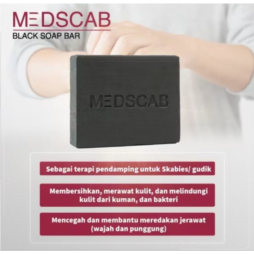 sabun med scab/black soap untuk gatal jerawat scabies gudik