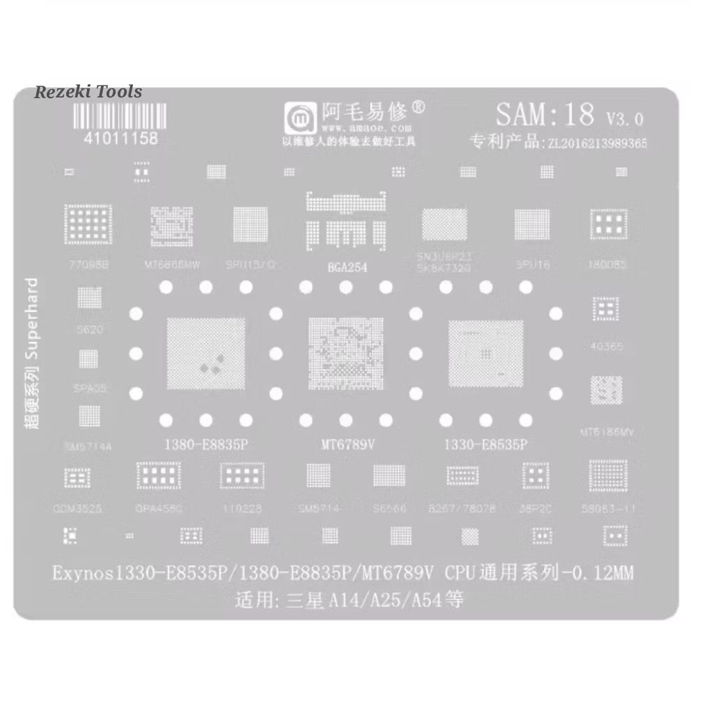 Cetakan Ic Amaoe Sam:18 MT6789V, Exynos 1330-E8835P/1380-E8835P Cpu, Bga 254 Original