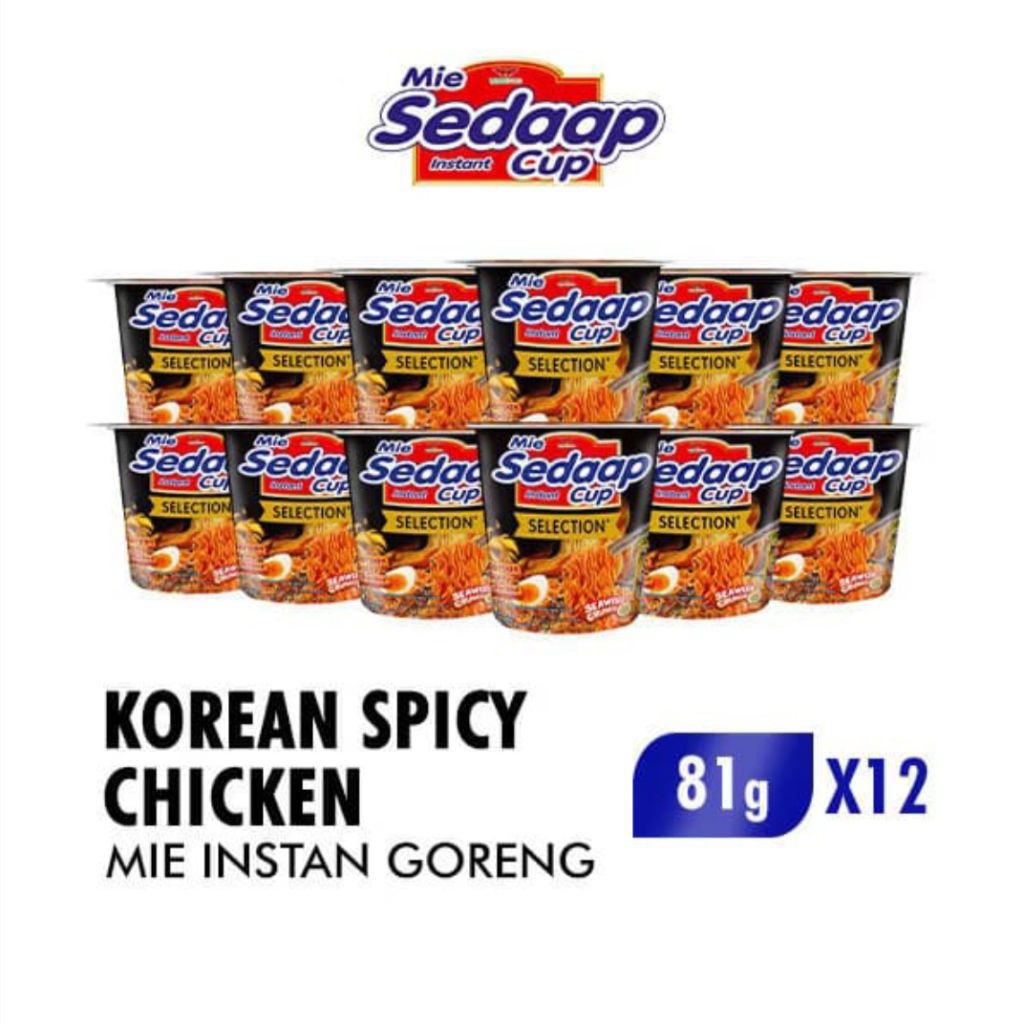mie sedap cup 1dus isi 12pcs