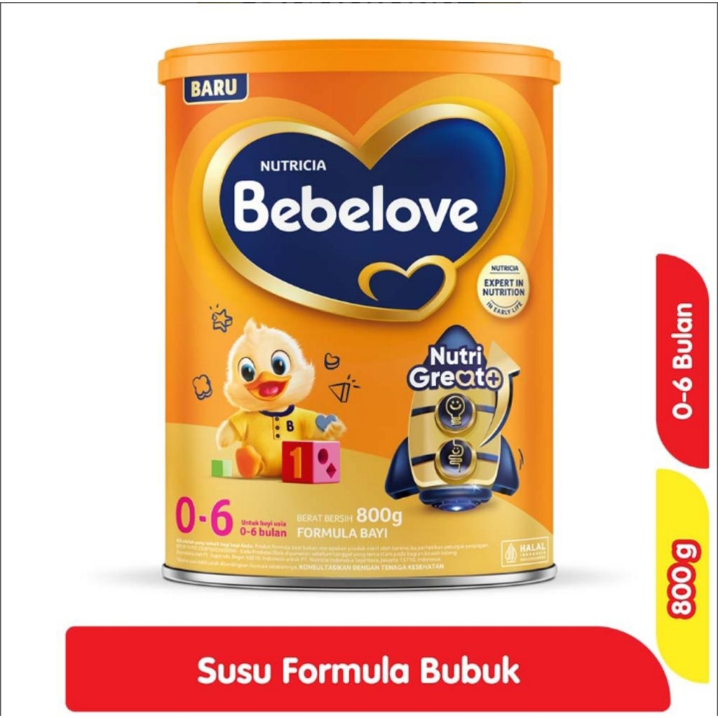 Bebelove 1 2 Susu Formula Bayi Bubuk 0-6 6-12 Bulan 800gram