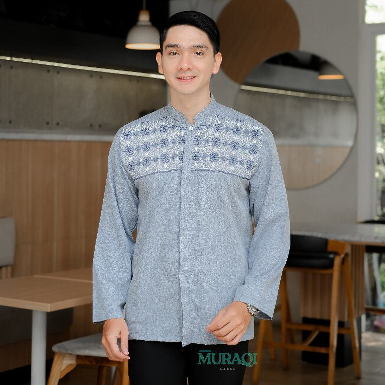 Baju Koko Pria Bordir Katun Madinah Premium