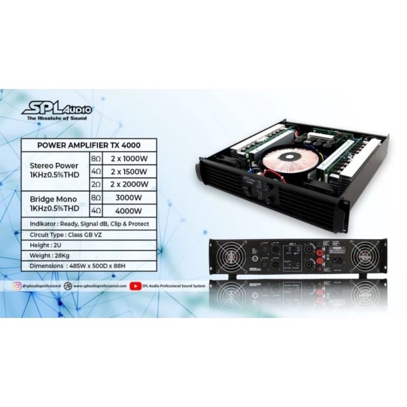 Power Amplifier SPL Audio TX 4000 - Power SPL AUDIO TX4000 ORIGINAL