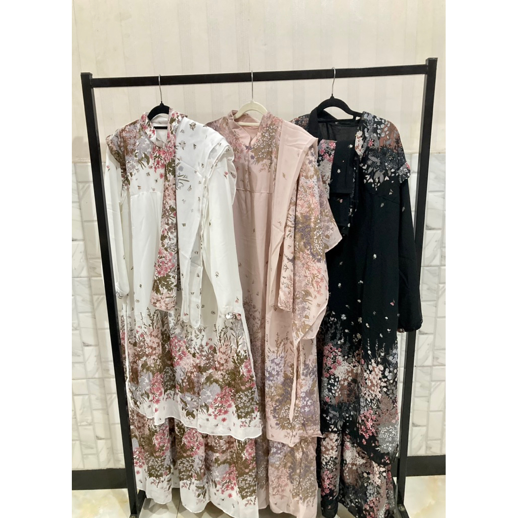 Floral Dress Hijab Set