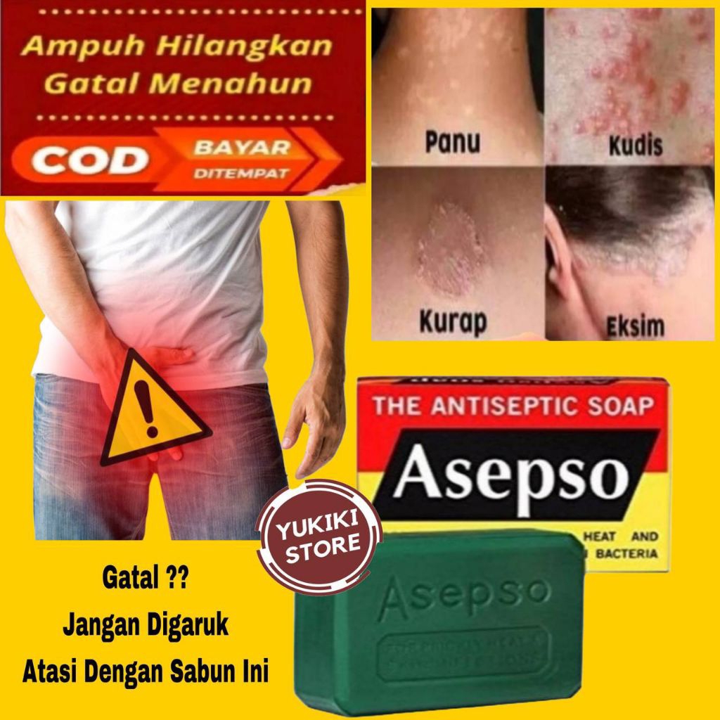 Asepso 80g Sabun Batang Antiseptic- (Ampuh Menghilangkan Panu, Kurap, Kudis, Dan Eksim)